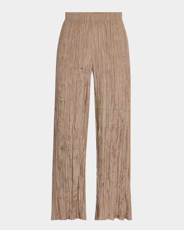 Cropped Crushed Silk Pants